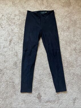 Lysse Black Faux Suede High-Rise Leggings